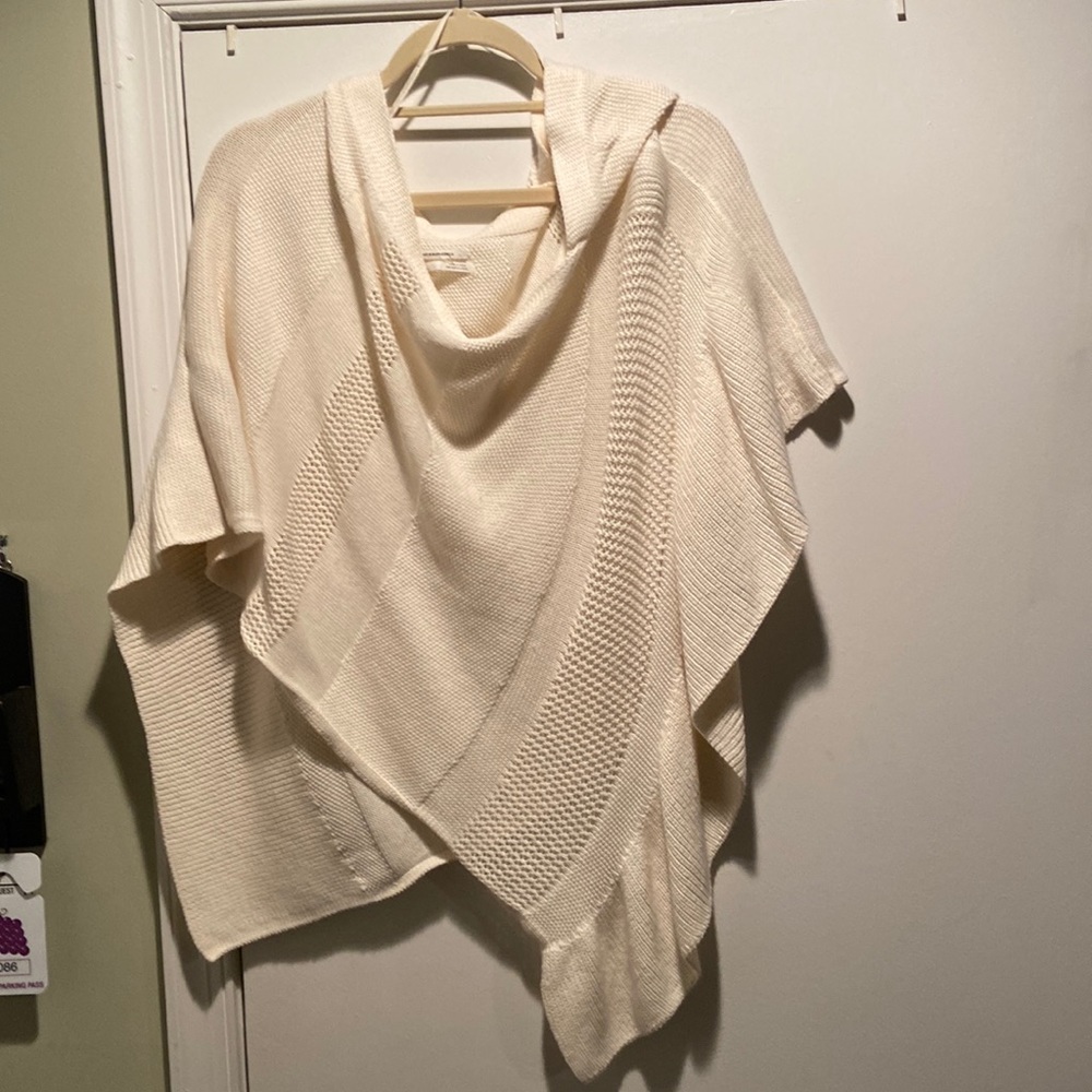 Ivory Poncho from Anthropologie, Size M/L
